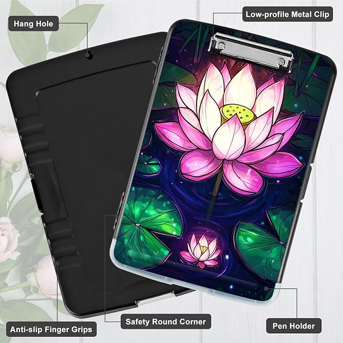 Pink Lotus Flower A4 Clipboard - Image 5