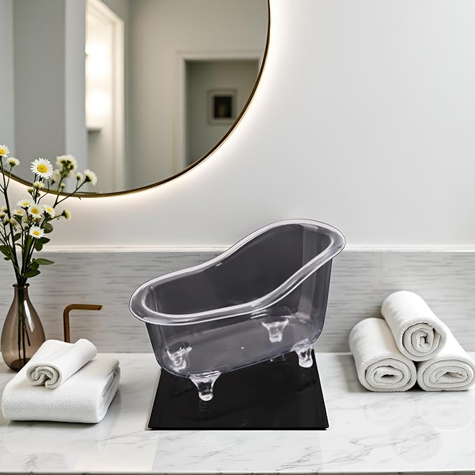 Clear Mini Bathtub Sundries Storage Box Jewelry Storage Box Makeup Organizer - Image 7