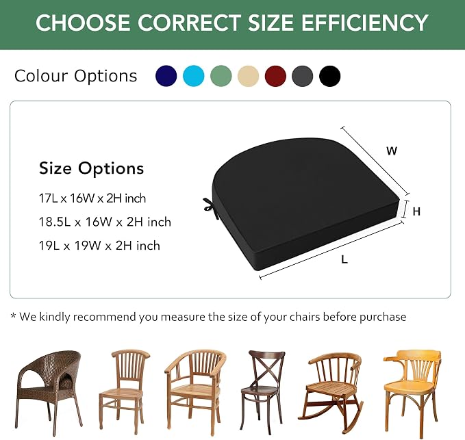 Outdoor Chair Cushions Set of 4: Waterproof & Fade Resistant Patio Furniture - Image 6
