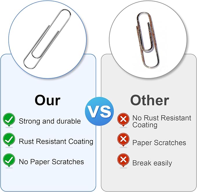 700 Pcs Large Paper Clips, 1.3 Inch Jumbo Paper Clips, Stainless Steel Paper - Image 5