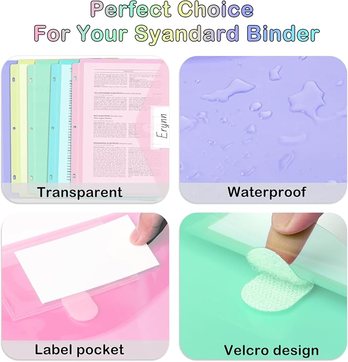 Binder Pocket, 10 Pack Super Heavyweight Plastic Folders - Image 3