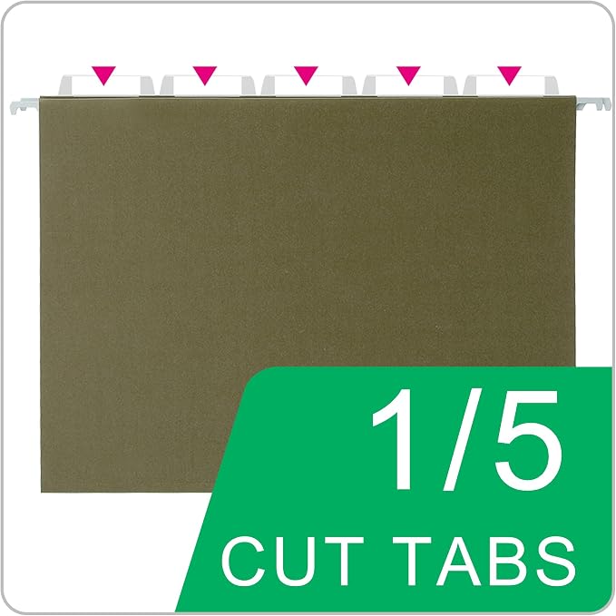 VZCPYTPM 25 Packs Hanging File Folders, Standard Green File Folders - Image 6