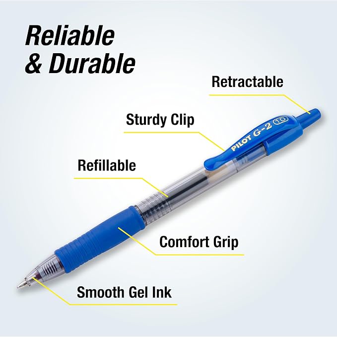 Pilot G2 Premium Refillable & Retractable Rolling Ball Gel Pens, Bold Point - Image 3