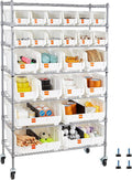 VEVOR 7-Tier Rolling Bin Storage Rack, 24 Organizer Bins, Bin Rack Storage by VEVOR