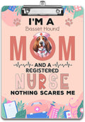 I'm a Basset Hound Mom and a Registered Nurse Nothing Scares Me Acrylic by Ninety3POD