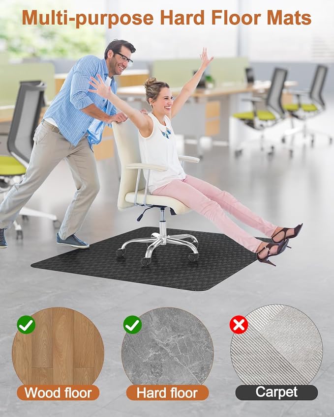 Blvornl Large Office Chair Mat for Hardwood Floor, Rolling Chair Mat for Hard - Image 5