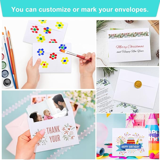 70 Packs Invitation Envelopes, A2 Envelopes White, Postcard Envelopes, Envelopes - Image 5