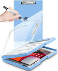 Clearview Clipboard with 2 Storage, Dry Erase 8.5x11 Heavy Duty ClipBoards by Sunnyclip