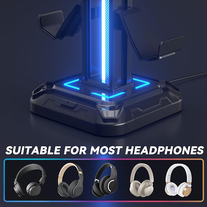 KDD RGB Headset Stand with 9 Light Modes - Image 5