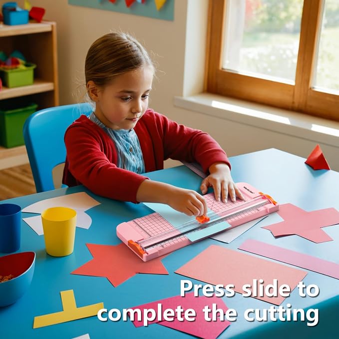 WORKLION Straight Paper Cutter For crafting – Pink 12 Inch Paper Trimmer - Image 3