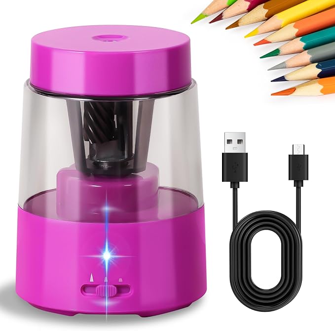 ZMOL Electric Rechargeable Pencil Sharpener, Automatic Colored Pencil Sharpener by ZMOL