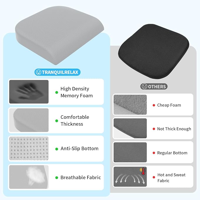 TranquilRelax Large Seat Cushion, Memory Foam Cushion - Image 5