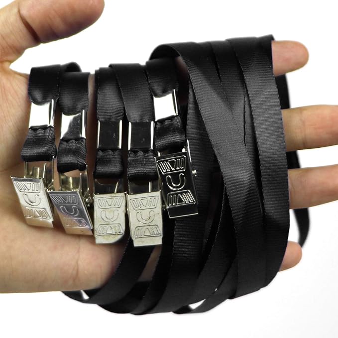 Ollain Lanyards for Id Badges Nylon Neck Flat Cruise Lanyard Bulldog Clips - Image 5