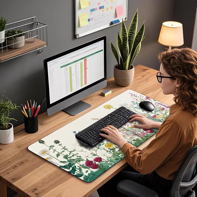 Wildflower Garden Large Gaming Mouse Pad 31.5"x15.7"｜ XXL Desk Mat, Non-Slip - Image 2