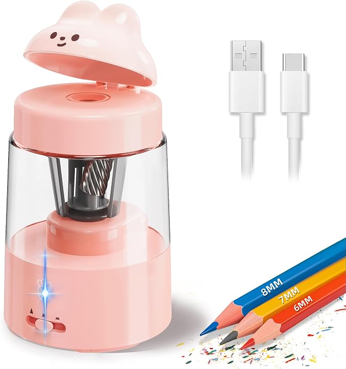 ZMOL Colored Pencil Sharpener for Kids Gift, Rechargeable Electric Pencil by ZMOL