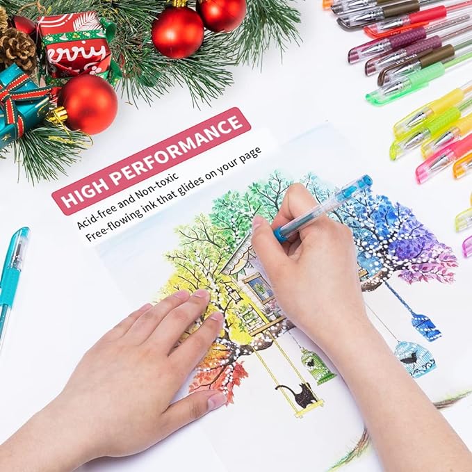 Aen Art Glitter Gel Pens, 100 Color Glitter Pen Set - Image 3