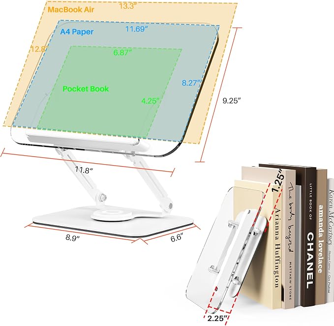 Acrylic Book Stand for Reading, Adjustable Book Holder - Image 3