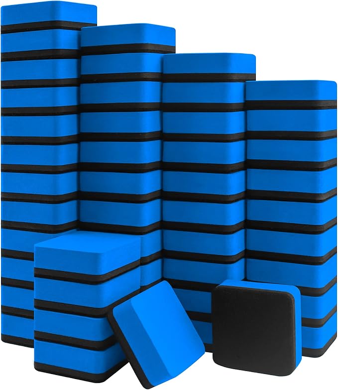 Mini Dry Erase Erasers, IHPUKIDI 48 Pack Magnetic Whiteboard Dry Erasers by IHPUKIDI
