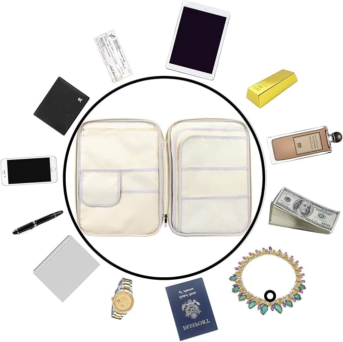 JAKAGO A4 Travel Portfolio Multifunctional Document Organizer Zippered Case - Image 9