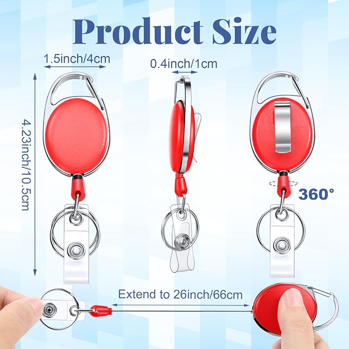 Honoson 40 Pcs Heavy Duty Retractable Badge Reels Batch ID Badge Holder - Image 2