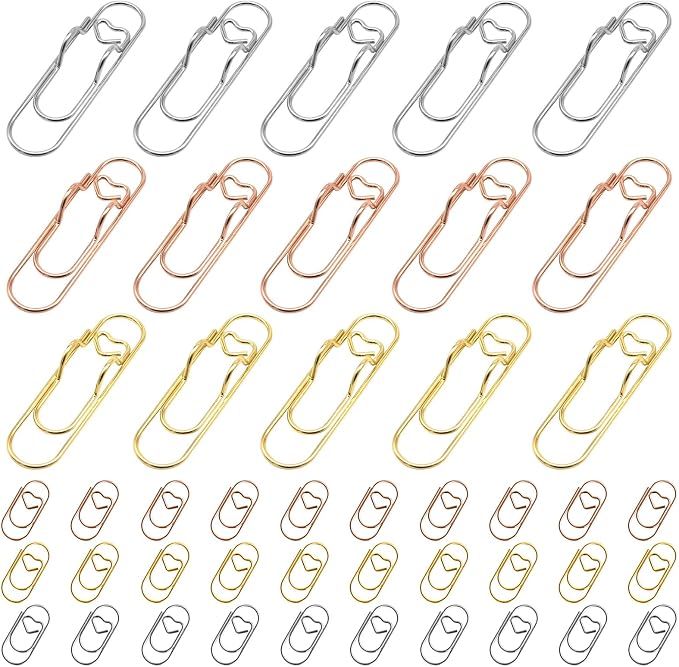 HINGTAI 15Pcs Metal Pen Holder Clip & 30Pcs Paper Clip Set by HINGTAI