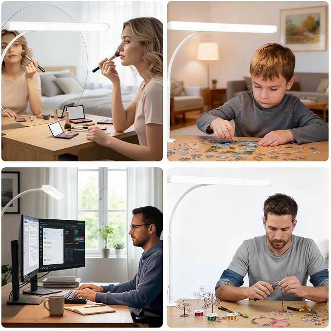 LED Desk Lamp with clamp, Remote Control Desk Lamp, 5 Color Modes & 10 - Image 7