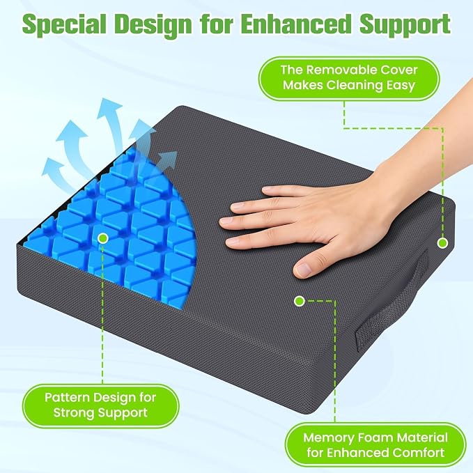 Seat Cushion for Office Chairs, Memory Foam Chair Cushion - Image 2