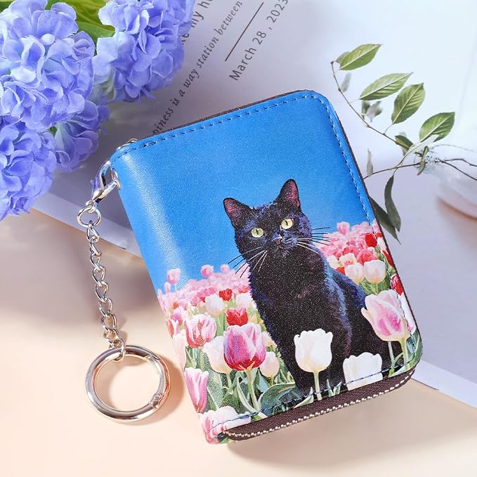 FurArt Zipper Wallet Women, RFID Blocking Credit Card Wallet, Business Card - Image 2