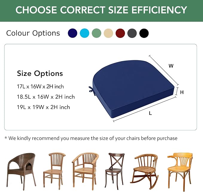 Summsun Outdoor Chair Cushions Set of 4: Waterproof Patio Furniture Cushions - Image 6