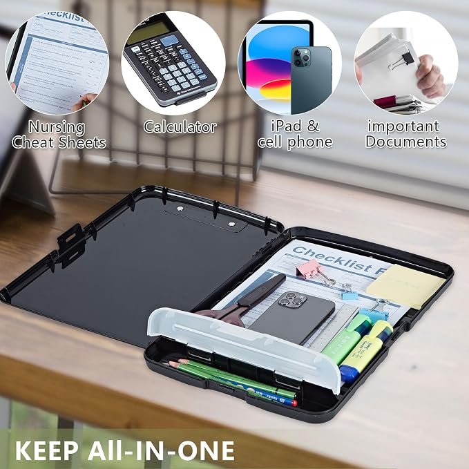 Clipboard with Storage, High Capacity Headset Cat Storage Clipboard 9.5x14 with - Image 6