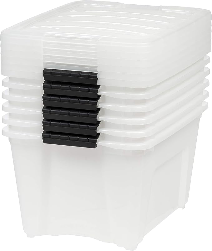 IRIS USA 32 Qt Stackable Plastic Storage Bins - Image 9