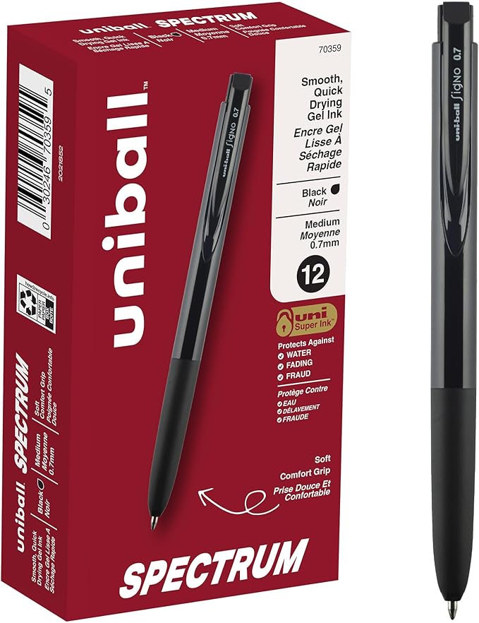 uniball Spectrum Retractable Gel Pens, Medium Point, 12 Pack by uni-ball