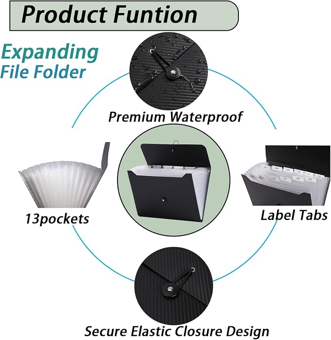 A4 Paper Document Organizer Expanding File Folder - Image 5