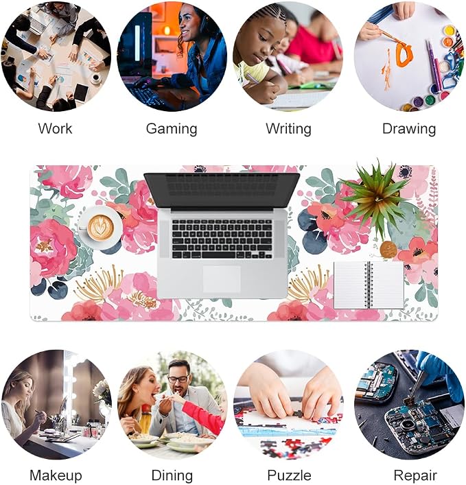 QIYI Large Mouse Pad, Women Girls PU Leather Waterproof Gaming Mousepad - Image 7