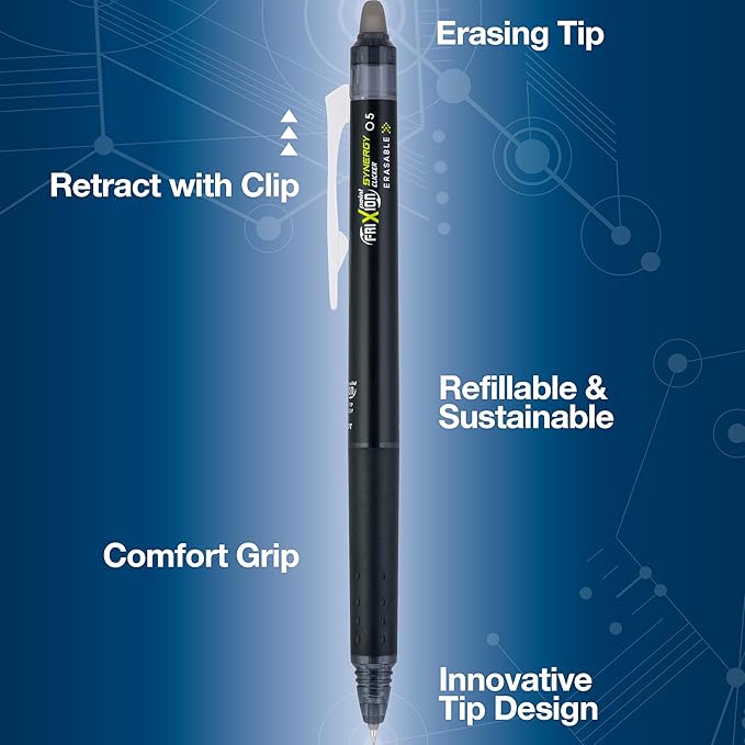 Pilot FriXion Synergy Clicker Erasable, Refillable, Retractable Gel Ink Pens - Image 3