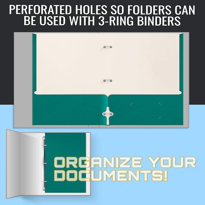 Better Office Products Two Pocket Portfolio Folders, Letter Size Paper Folders - Image 5