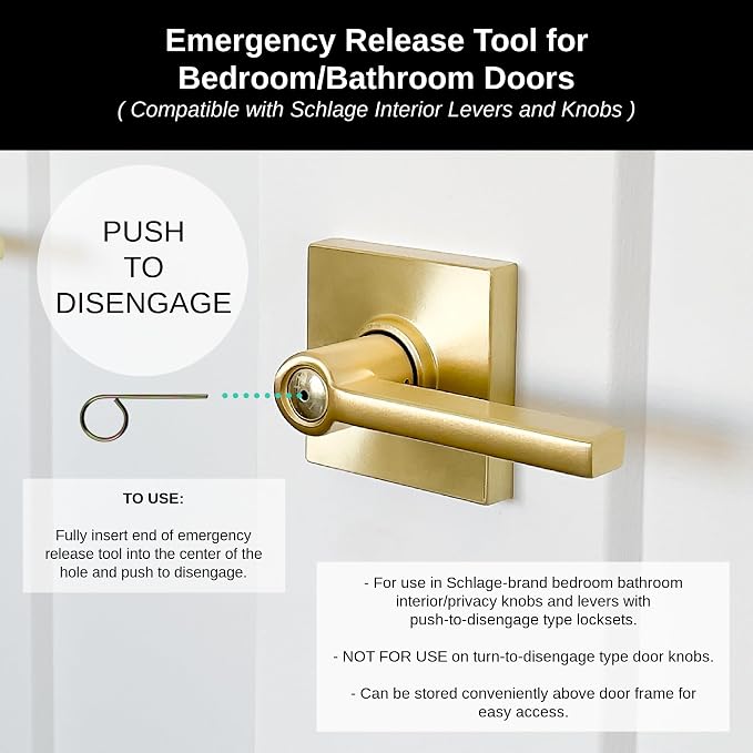 Schlage M504-271 Interior Bedroom Bathroom Emergency Door Lock Key Pin 5 Pack - Image 2