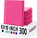 Fuxury 300 Pack Pink Bubble Mailers 6x10 Inch, Small Bubble Shipping by Fuxury