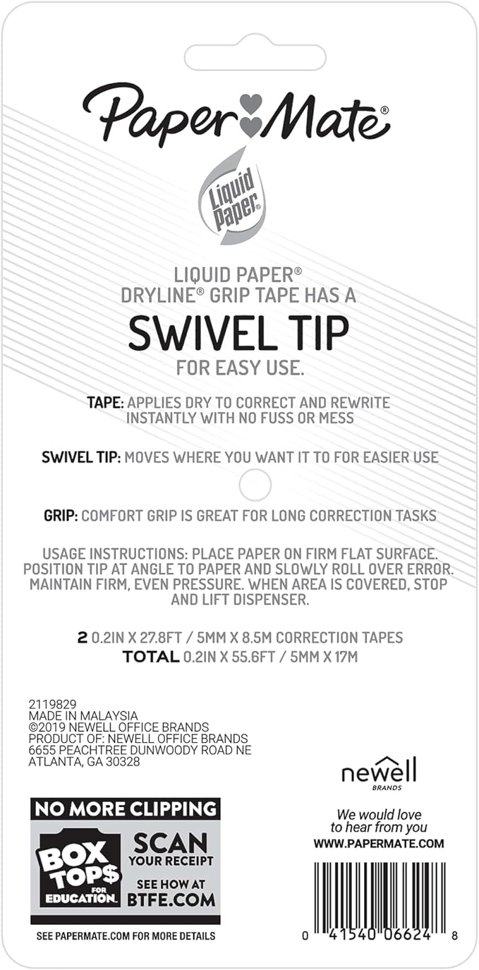 Paper Mate Paper Mate Liquid Paper DryLine Grip Correction White Tape - Image 7