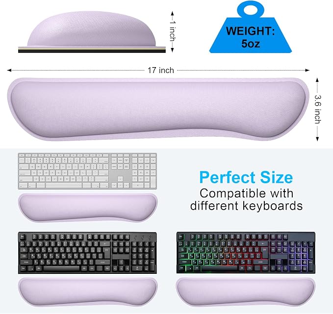 Dapesuom Enlarge Keyboard Wrist Rest, Cute Memory Foam Keyboard Wrist Cushion - Image 6