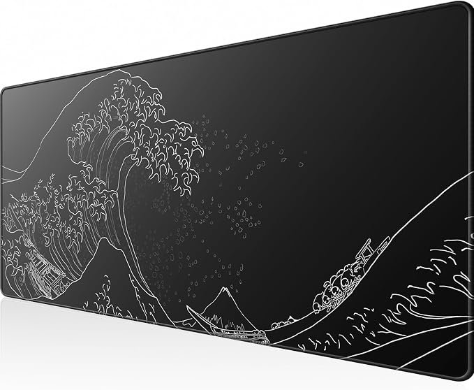KTRIO Large Gaming Mouse Pad, Desk Mat, 31.5 x 11.8 in, Kanagawa Wave, XL | by KTRIO