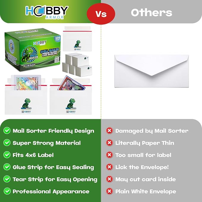 500 Pack Shell Mailer Trading Card Envelopes by Hobby Armor, Perfect Sized - Image 4