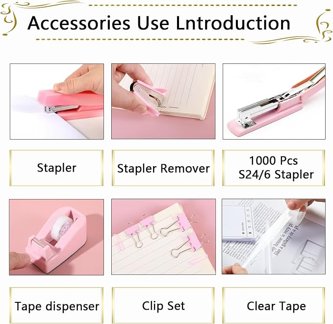 Office Supplies, Desk Accessories, Stapler and Tape Dispenser Set - Image 2