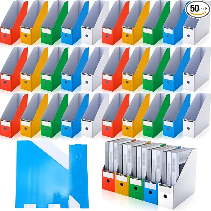 Geyee 50 Pcs Cardboard Magazine Holder Magazine File Holder Magazine Storage by Geyee