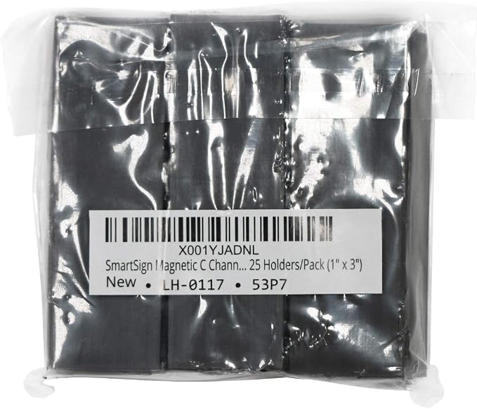 SmartSign Pack of 25 Magnetic"C" Channel Label Holders | 1" x 3" - Image 8