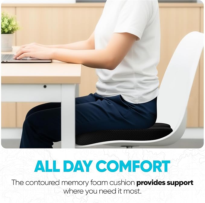 FORTEM Seat Cushion, Office Chair Cushion, Memory Foam Car Seat Cushions - Image 4