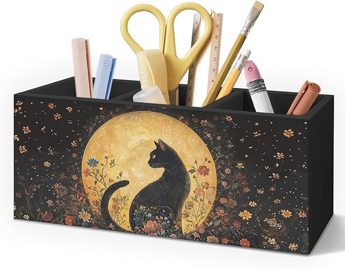 Witchy Black Cat Pen Holder for Home Office Desk, Cat Lover Gifts, Witchy by Unknown