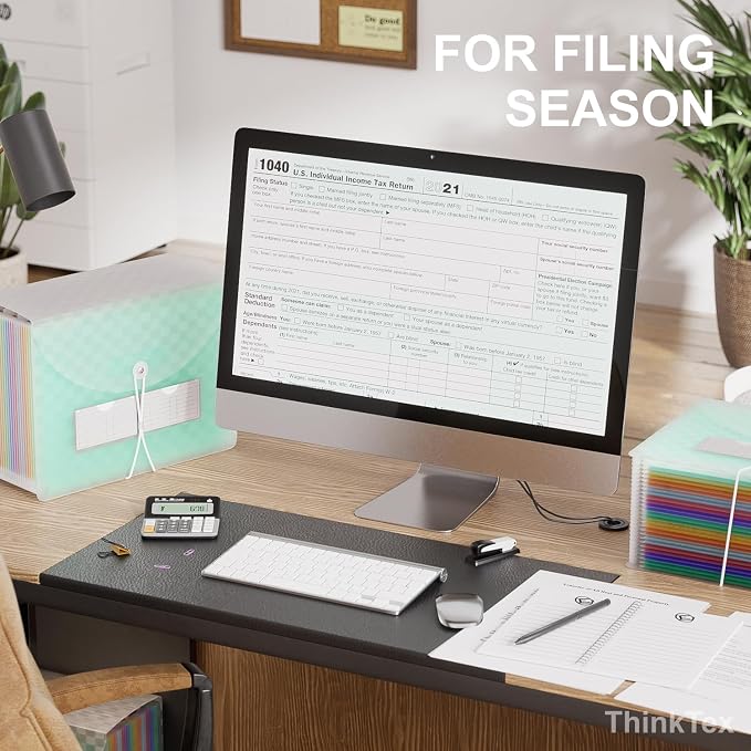 ThinkTex Accordion File Organizer, 26 Pockets Expanding File Folders, Monthly - Image 5