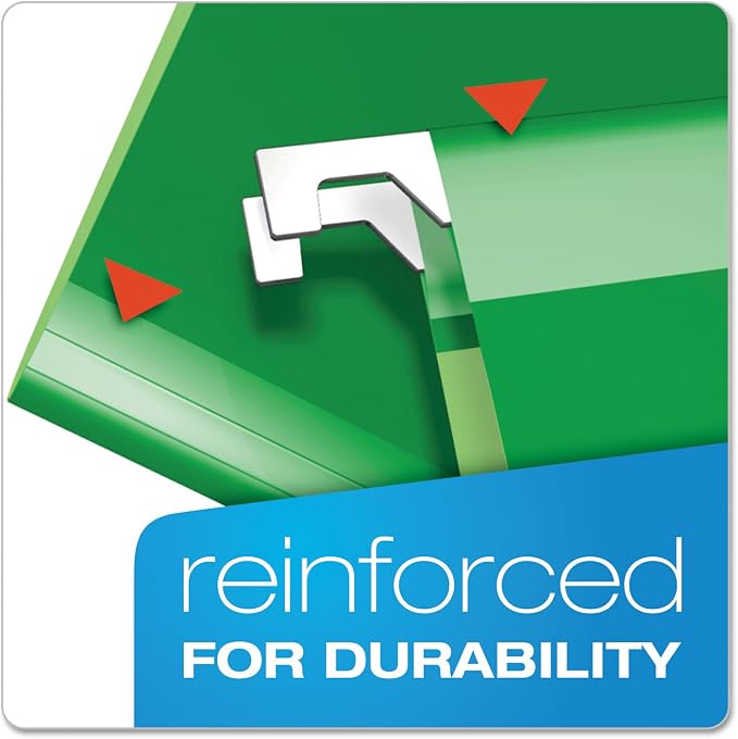 Pendaflex 04152X2 BGR Extra Capacity Reinforced Hanging Folders, Bright Green - Image 3