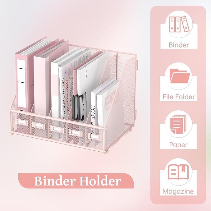 SUPEASY Desk Organizers Metal Desk Magazine File Holder - Image 5